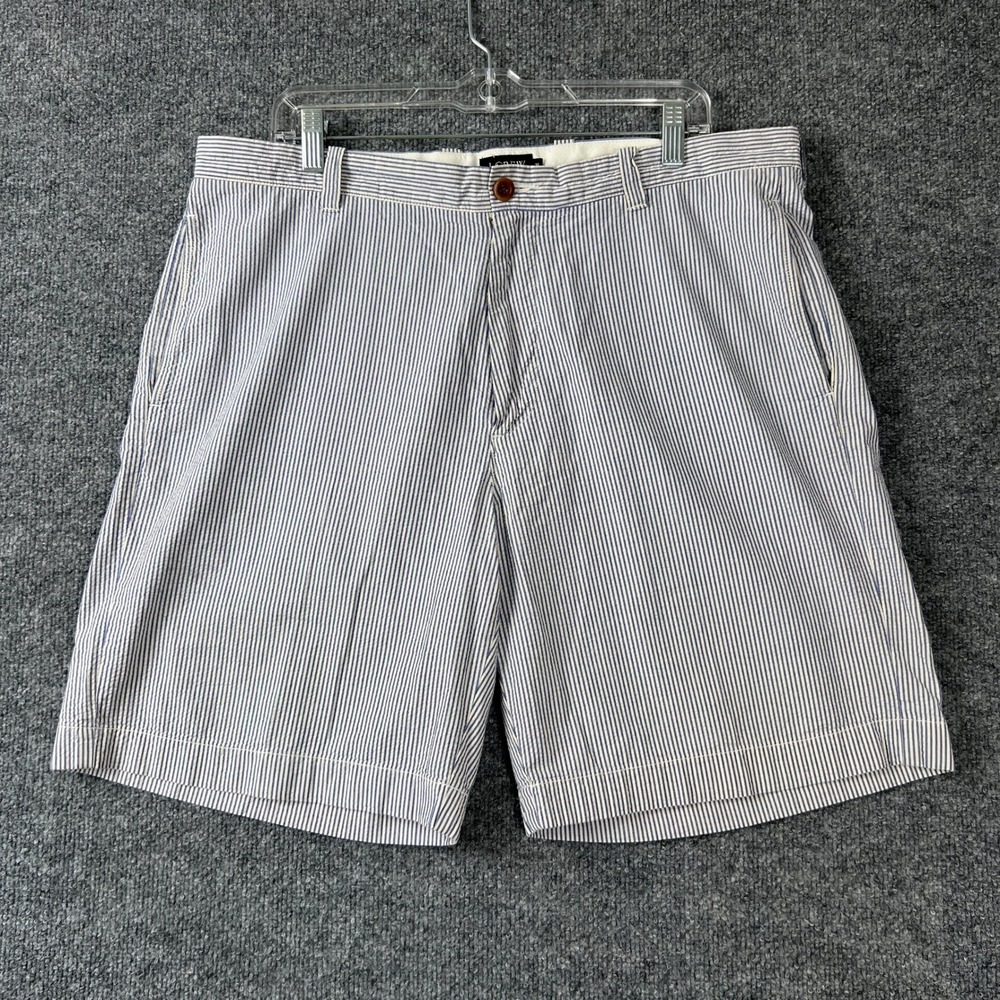 Lot of 2 Mens Shorts 36x9 J.Crew Seersucker & Polo Ralph Lauren Khaki Stretch